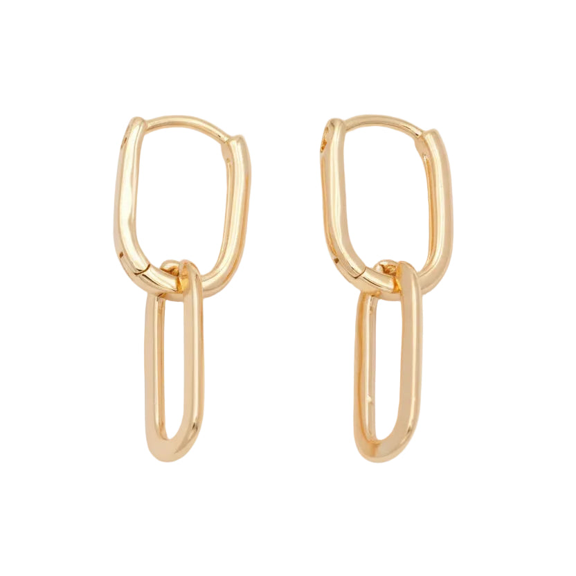 18K Gold Filled Paperclip Huggies